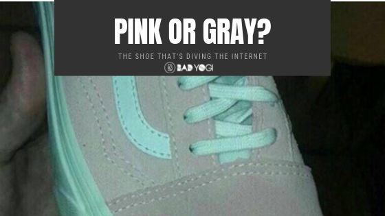 pink and white shoe real color